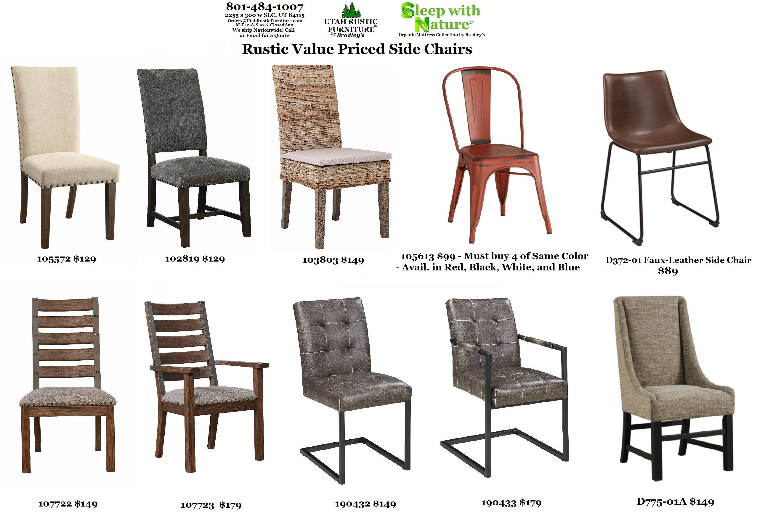 Bradley's Furniture Etc. Utah Rustic Dining Room Furniture